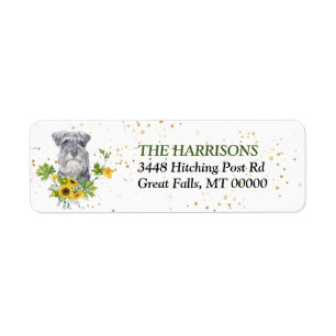 Sunflower Eucalyptus Schnauzer Return Address