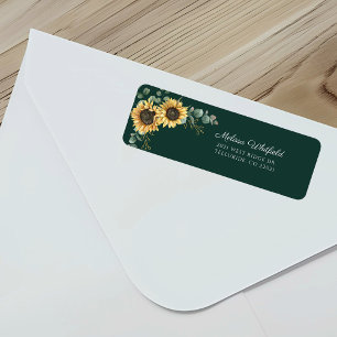 Sunflower Eucalyptus Script Return Address