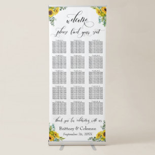 Sunflower Eucalyptus Seating Chart 150 Names Retractable Banner