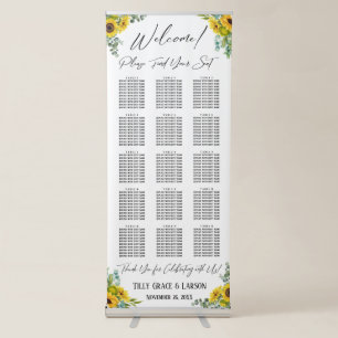 Sunflower Eucalyptus Seating Chart 150 Names Retractable Banner