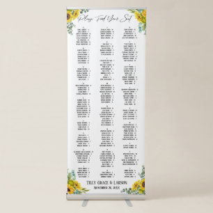 Sunflower Eucalyptus Seating Chart 170 Names Retractable Banner