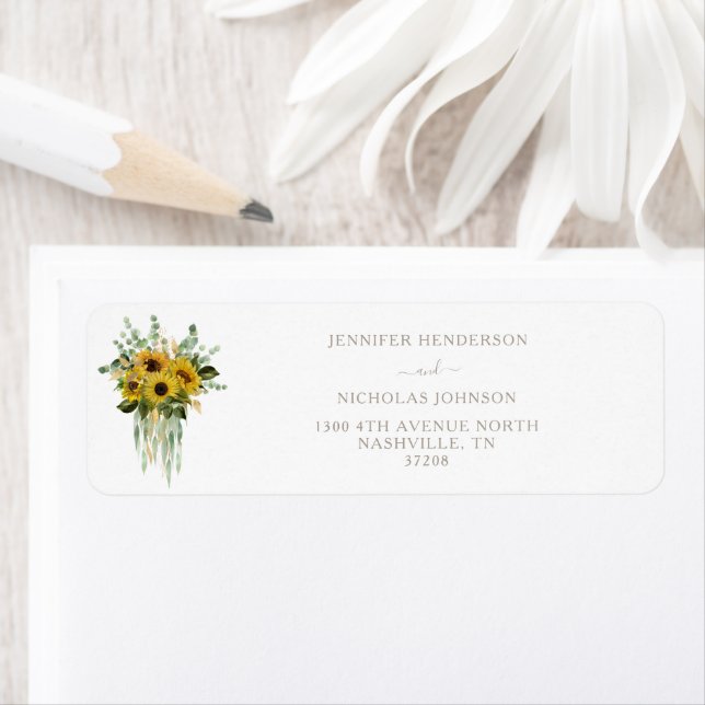 Sunflower Eucalyptus Taupe Fall Wedding Address La (Insitu)