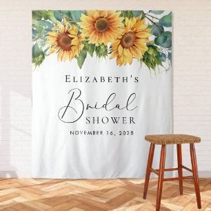 Sunflower Eucalyptus Watercolor Bridal Shower Tapestry