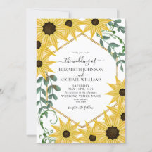 Sunflower Eucalyptus Watercolor Yellow Floral