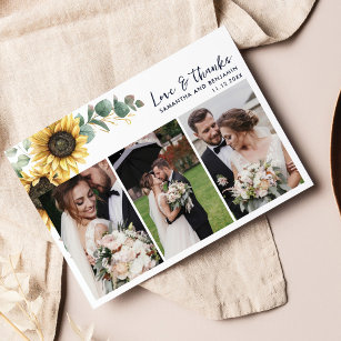 Sunflower Eucalyptus Wedding Day Photos Thank You