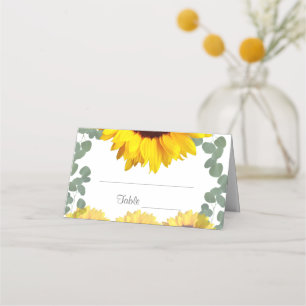 Sunflower Eucalyptus Wedding Place Cards