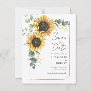 Sunflower Eucalyptus Wedding Save The Date