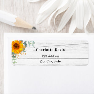 Sunflower eucalyptus white wood return address