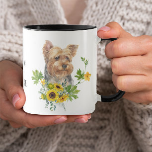 Sunflower Eucalyptus Yorkshire Terrier Mug