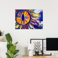 SUNFLOWER EYE ABSTRACT WALL ART| VIBRANT&COLORFUL