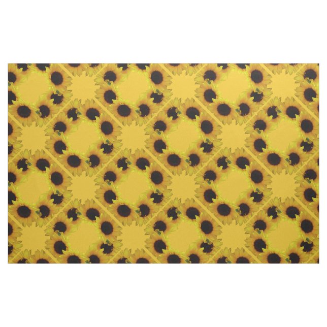 Sunflower Fabric Sunflower Fabric Cotton or Poly (Fat Quarter)