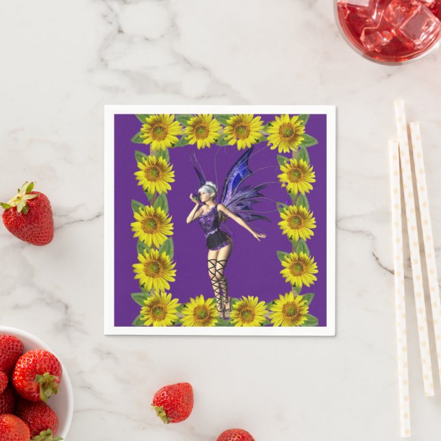 Sunflower Fairy Paper Napkins (Insitu)