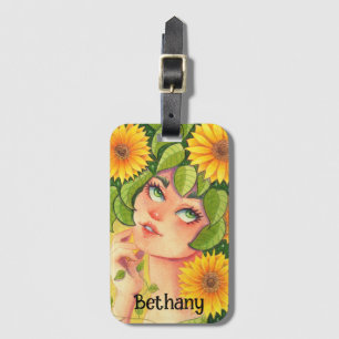 Sunflower Fairy Personalised Luggage Tag