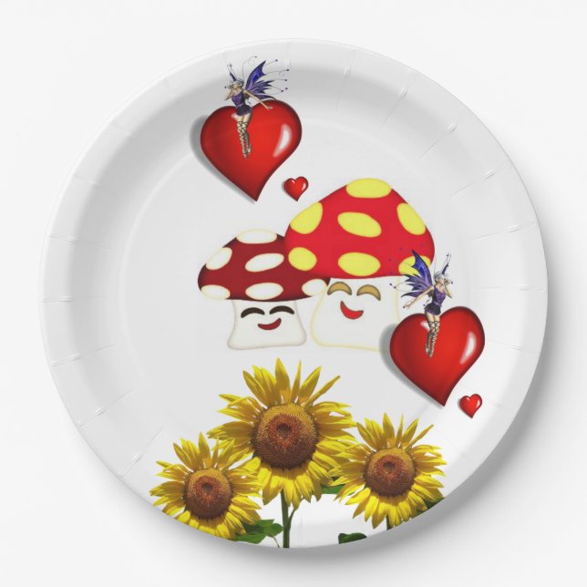 Sunflower Fairy Pumpkin Paper Plates (Front)