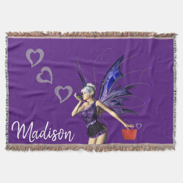 Sunflower Fairy Throw Blanket (Front)