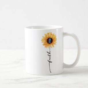 Sunflower Faith Blue Purple Suicide Prevention Awa Coffee Mug