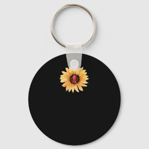 Sunflower FAITH Burgundy Ribbon Brain Aneurysm Awa Key Ring