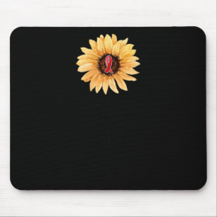 Sunflower FAITH Burgundy Ribbon Brain Aneurysm Awa Mouse Mat