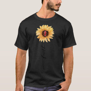 Sunflower FAITH Burgundy Ribbon Brain Aneurysm Awa T-Shirt