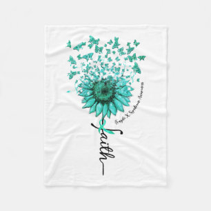 Sunflower Faith Butterfly Fragile X Syndrome Aware Fleece Blanket