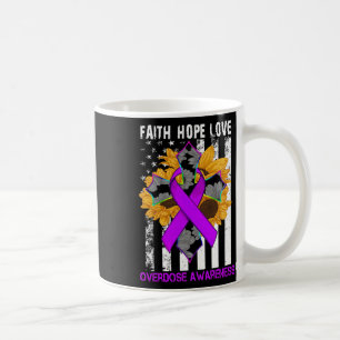 Sunflower Faith Hope Love Cross And Flag Overdose  Coffee Mug