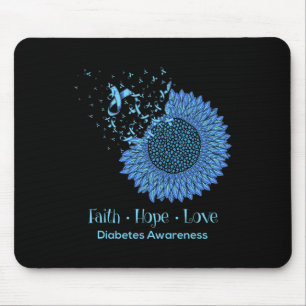 Sunflower Faith Hope Love Diabetes Awareness Diabe Mouse Mat