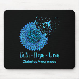 Sunflower Faith Hope Love Diabetes Awareness Diabe Mouse Mat