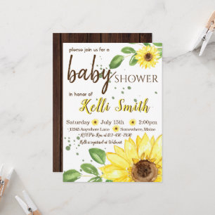 Sunflower Fall Baby Shower Invitations