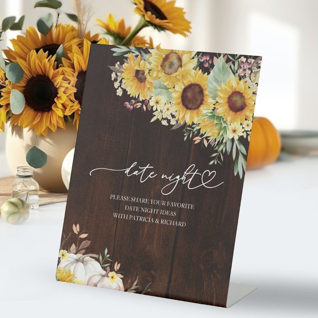 Sunflower Fall Bridal Shower Date Night Jar Sign (Creator Uploaded)