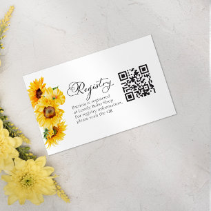 Sunflower Fall Bridal Shower Gift Registry QR Card