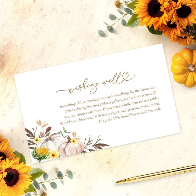 Sunflower Fall Bridal Shower Wishing Well Enclosure Card (Creator Uploaded)