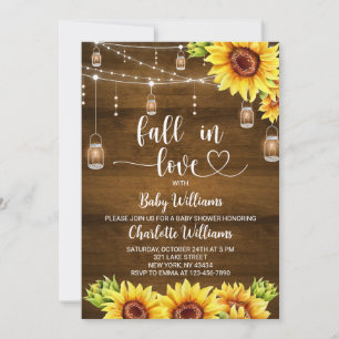 Sunflower Fall in Love Baby Shower Invitation