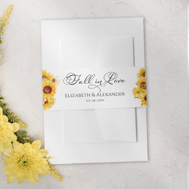Sunflower Fall Wedding Invitation Belly Band (Creator Uploaded)