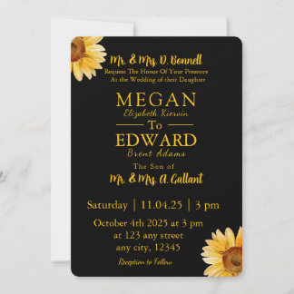 Sunflower Fall Wedding Invitation Personalise