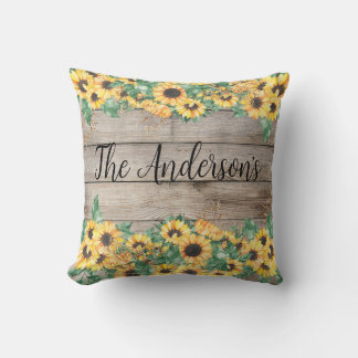 Sunflower Family Name Cushion