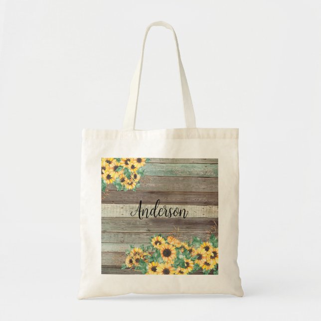 Sunflower Family Name   Tote Bag (Front)