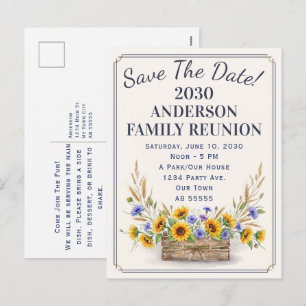 Sunflower Family Reunion Save the Date Postcard