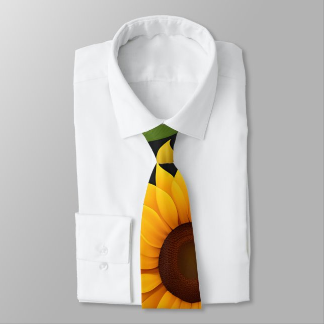 Sunflower Farm 3D Isometric Pattern Tie (Tied)