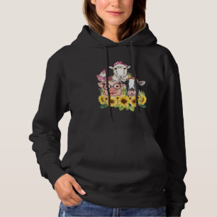 Sunflower Farm Animals Chicken Sheep Cow Pig Hoodie