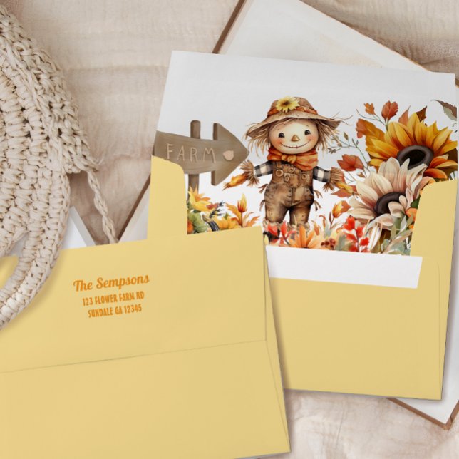 Sunflower Farm Fall Leaves Birthday Envelope (Creator Uploaded)