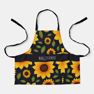 Sunflower Farm Floral Pattern Apron
