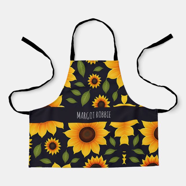 Sunflower Farm Floral Pattern Apron (Front)