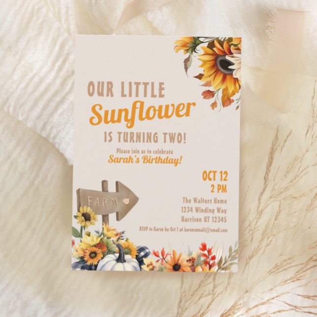 Sunflower Farm Girl’s Birthday Invitation (Creator Uploaded)
