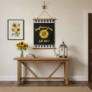 Sunflower farm hanging tapestry