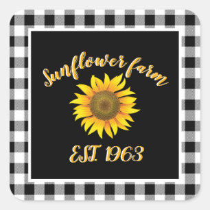 Sunflower farm square sticker