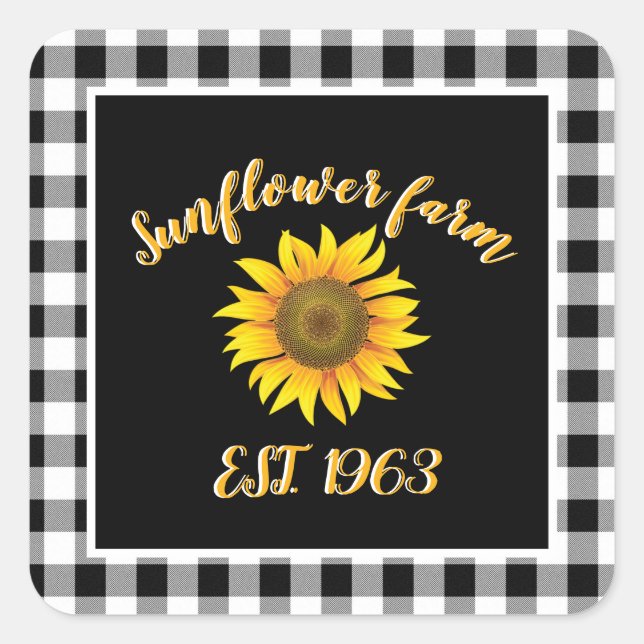 Sunflower farm  square sticker (Front)