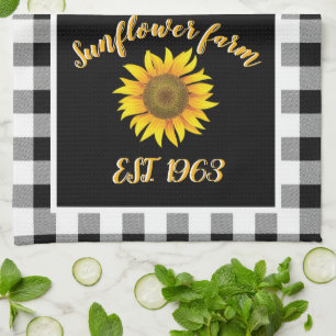 Sunflower farm  tea towel