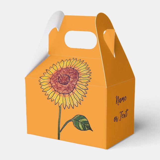 Sunflower Favour Box (Front Side)