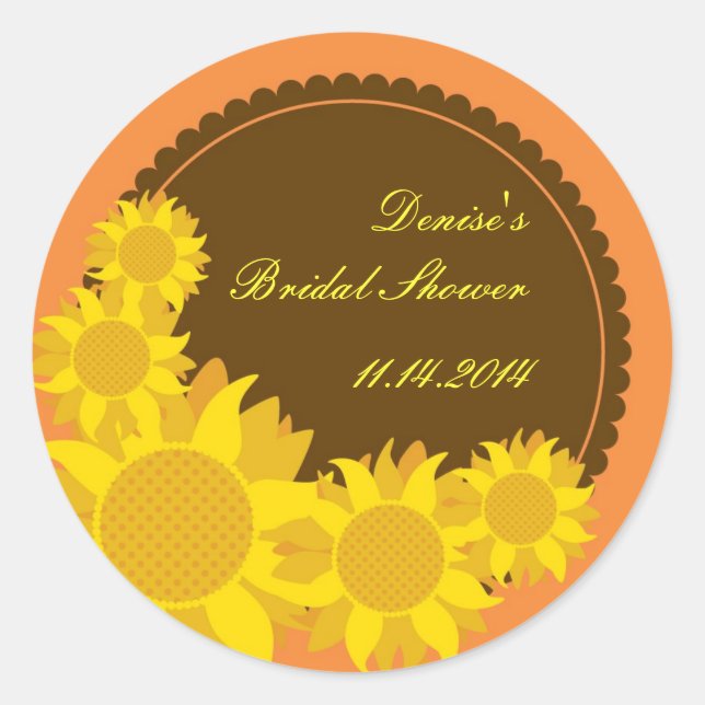 Sunflower Favour Seal Sticker (Front)