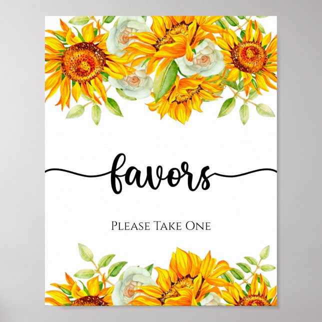 Sunflower favours please take one Poster (Front)